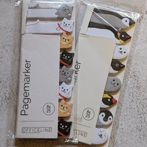 Cute page markers | cats | penguins | seals | cat lady office stationary | set